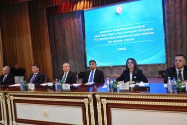 Yasamal rayonunda Prezident İlham Əliyevin Yeni Azərbaycan Partiyasının VIII Qurultayındakı nitqindən irəli gələn vəzifələr müzakirə olunub