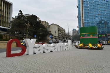 Yasamalda bayram bəzədilməsi həyata keçirilib