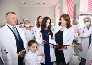 Azərbaycan Respublikasının Birinci vitse-prezidenti Mehriban Əliyeva Elmi-Tədqiqat Pediatriya İnstitutunu ziyarət edib