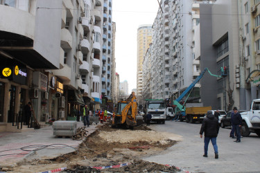 Yasamal rayonunun Naxçıvani küçəsi əsaslı şəkildə təmir edilir