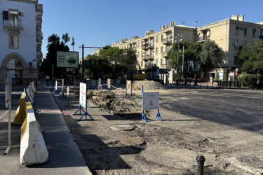 Yasamal rayonunun bir sıra ünvanlarında yol təmiri işləri davam edir