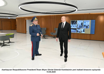 Azərbaycan Respublikasının Prezidenti İlham Əliyev Dövlət Gömrük Komitəsinin yeni inzibati binasının açılışında iştirak edib