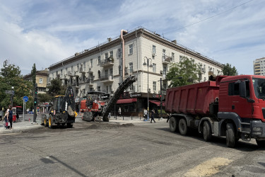 Yasamal rayonunun bir sıra ünvanlarında yol təmiri işləri davam edir